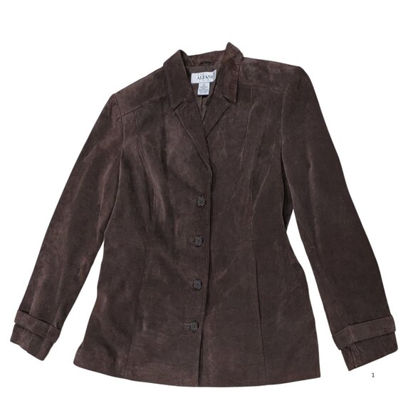 🤎 Alfani 100% Leather Belted Blazer Jacket – Size M – EUC - Picture 4 of 5